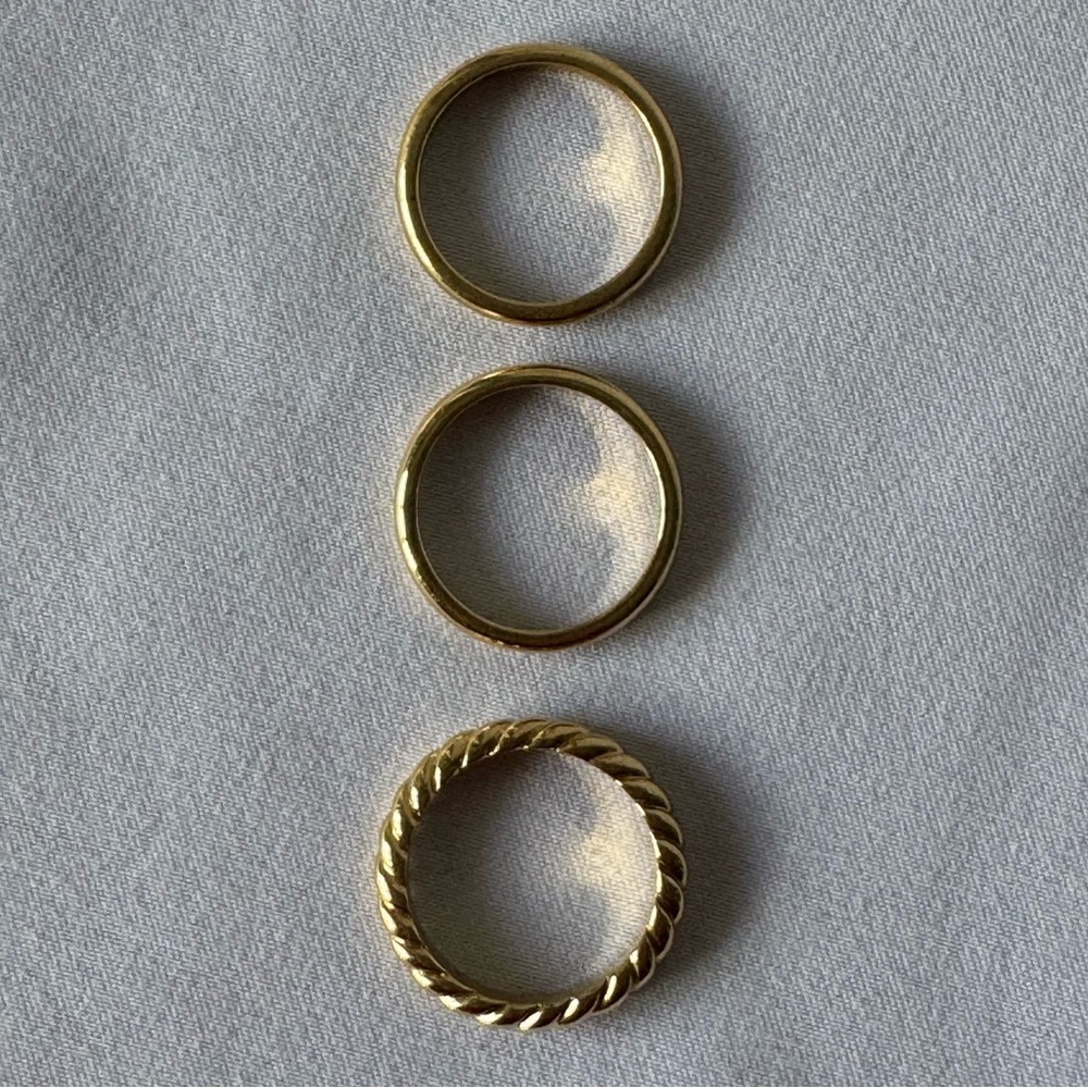 Miranda Frye Gold Stacking Rings Size 7 - Picture 5 of 6